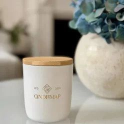   Recipient din sticlă pentru lumânări din ceară de soia 300 ml – Alb